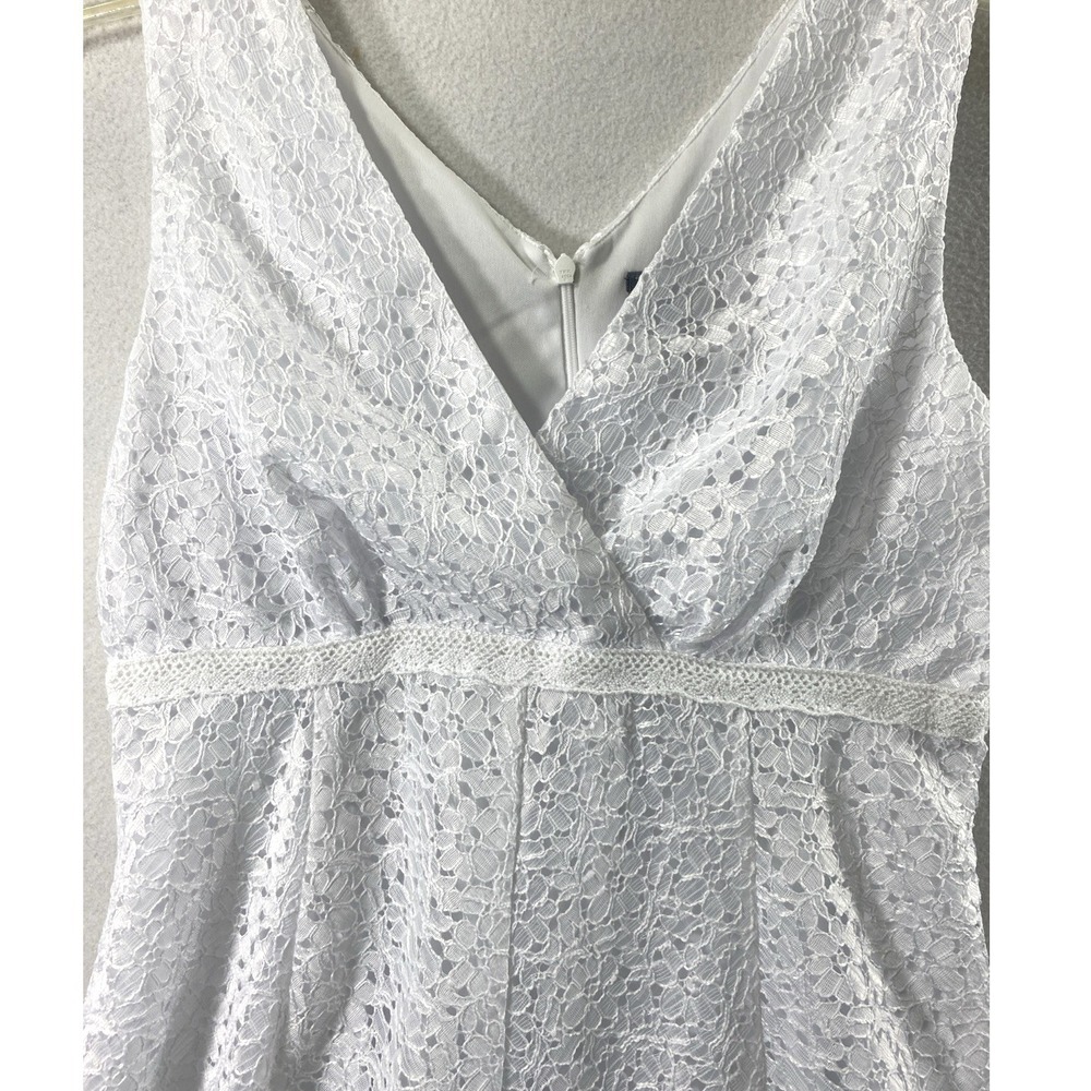 Rabbit Design Babydoll Dress Womens Size 8 White Lace Fairycore Dainty‎ Event - Picture 2 of 10